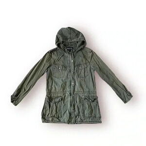 Army green buffalo hooded jacket